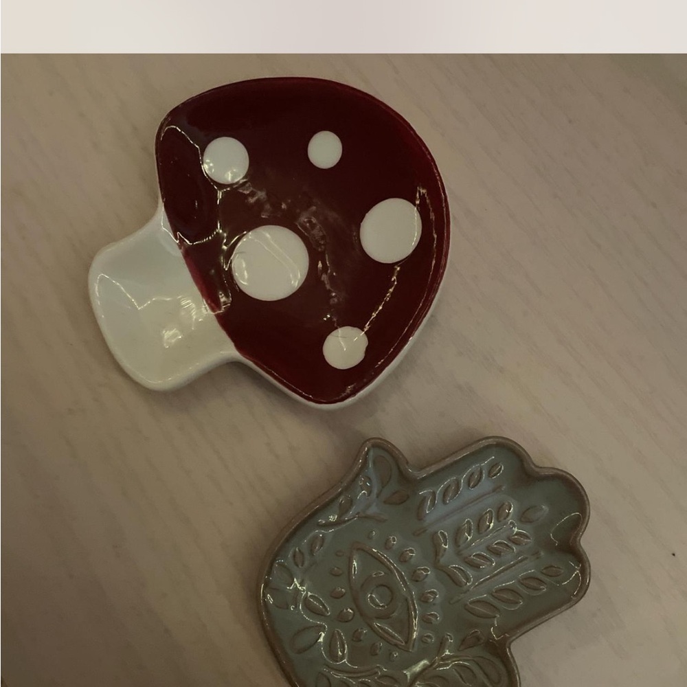 Red and White Mushroom Trinket Dish